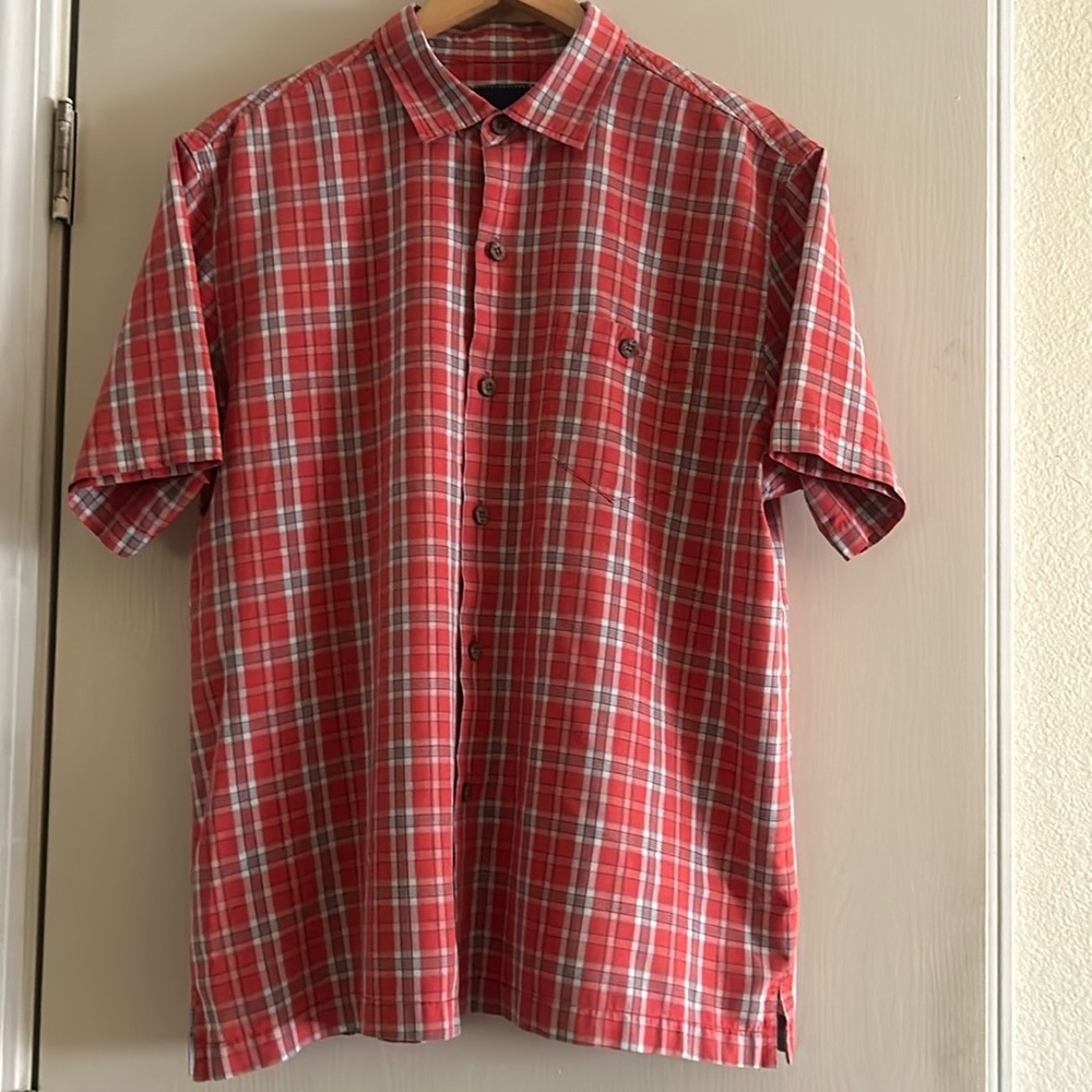 Tommy Bahama Men’s Island Check O Lada Silk Blend Camp Short Sleeve Shirt
